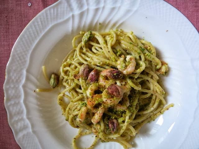 pistachio + shrimp {spaghetti} - Elizabeth Minchilli